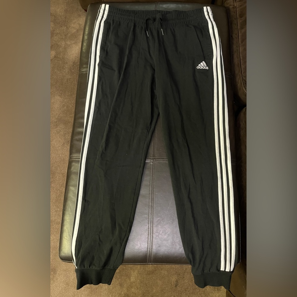 Adidas black jogger women’s large track pants